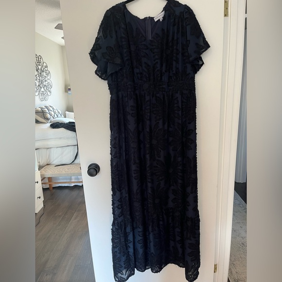 Navy Maxi Texture Dress XL - Picture 5 of 8